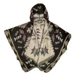 Michael Stars Reversible Poncho Hooded Sweater One Size Excellent Condition